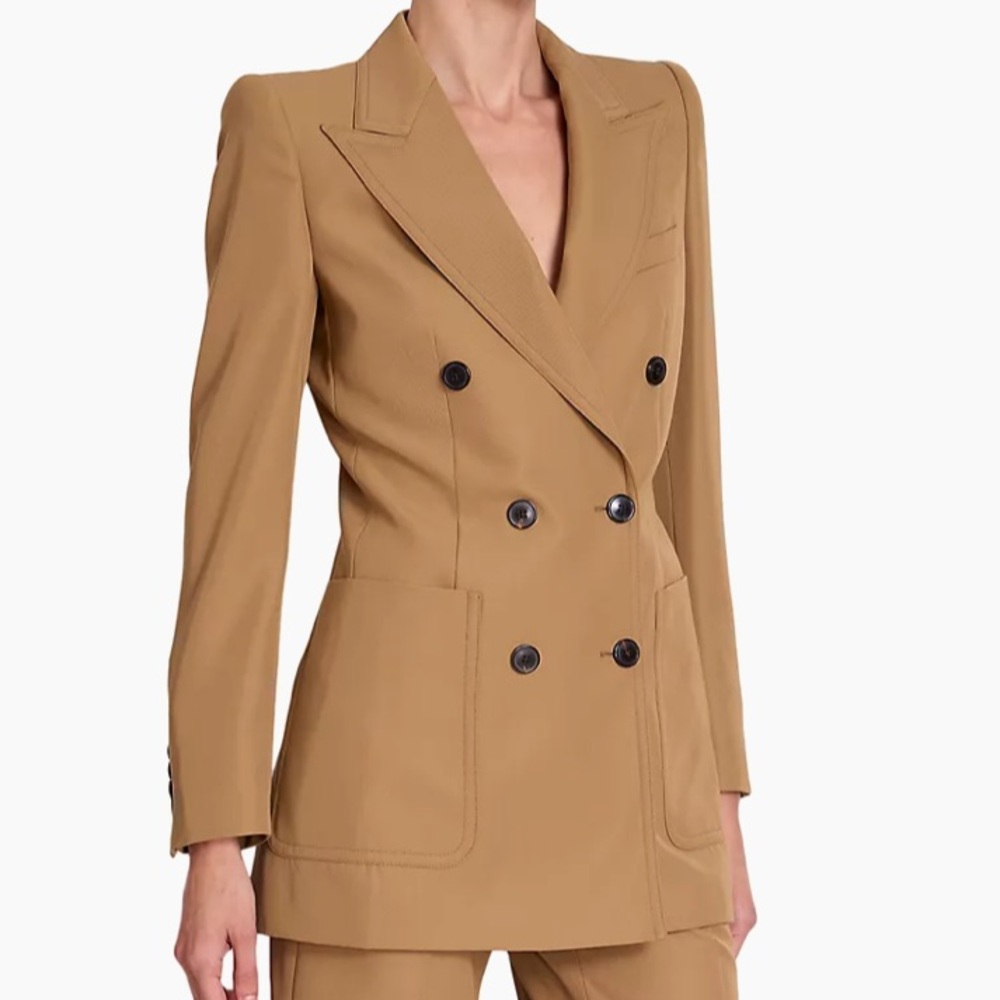 NWT Dries Van Noten Double-Breasted Wool-Blend Jacket